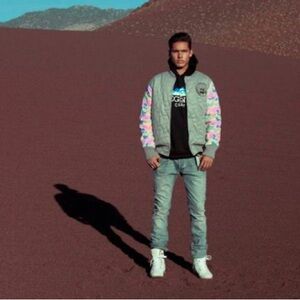 Pink Dolphin Gray and Pink Bomber Jacket